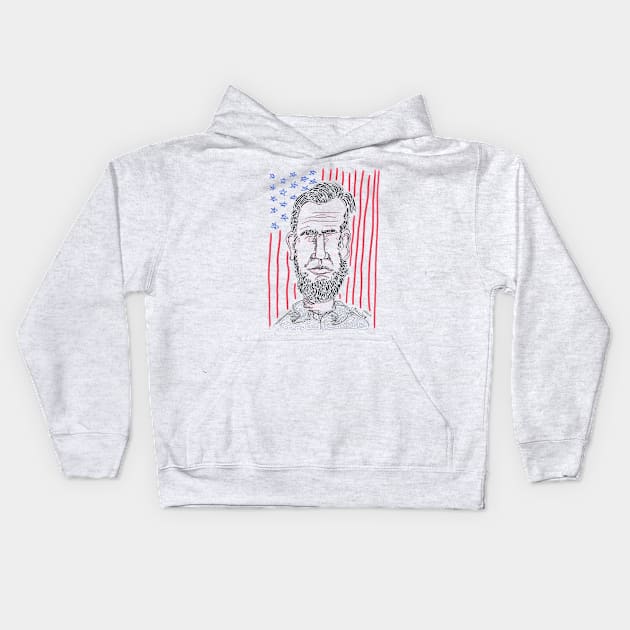 Abraham Lincoln Kids Hoodie by micalef